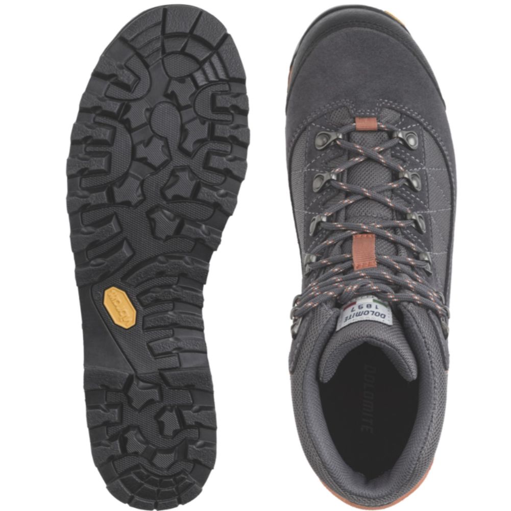 Dolomite Men's Zernez GTX Walking Boot (Asphalt Grey/Burnt Orange) top bottom