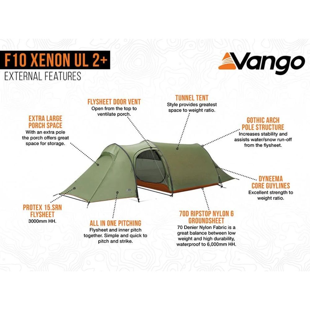 Force Ten (F10) Xenon UL 2 Plus Tent - 2 Man Lightweight Tent info