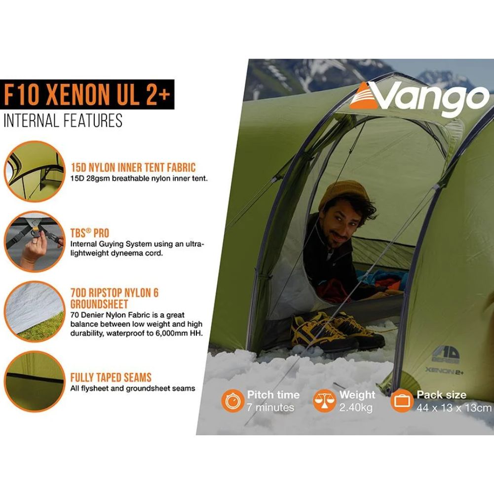 Force Ten (F10) Xenon UL 2 Plus Tent - 2 Man Lightweight Tent more info