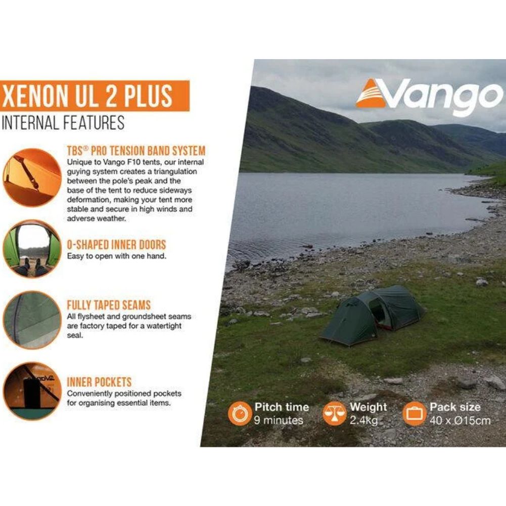 Force Ten (F10) Xenon UL 2 Plus Tent - 2 Man Lightweight Tent External Features