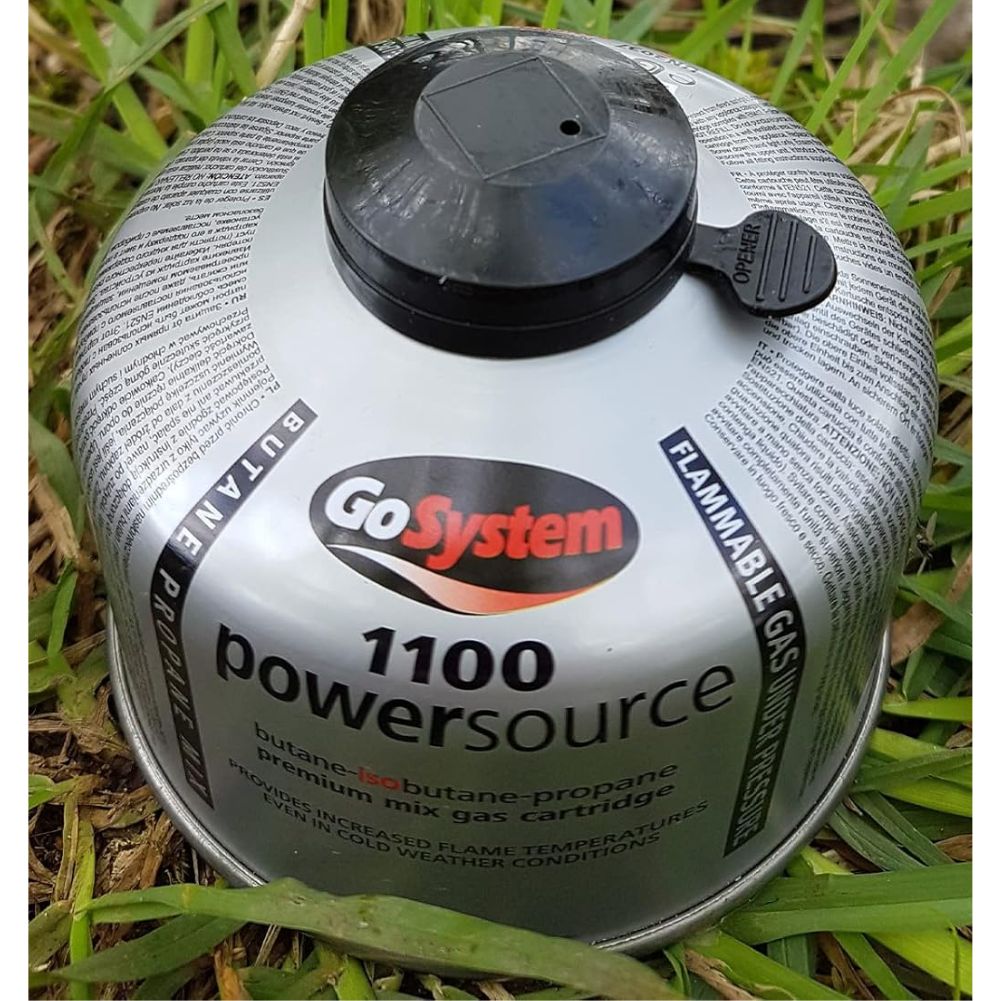 GoSystem Powersource Butane Propane Threaded Mix 100g Gas Cartridge cap covered