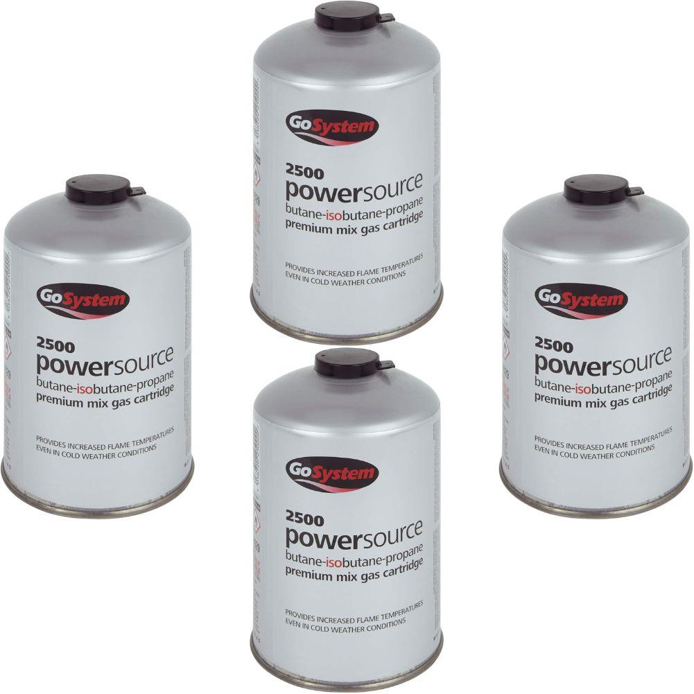 GoSystem Powersource 2500 (4 Pack) - Butane Propane Threaded Mix 2500 Gas Cartridge