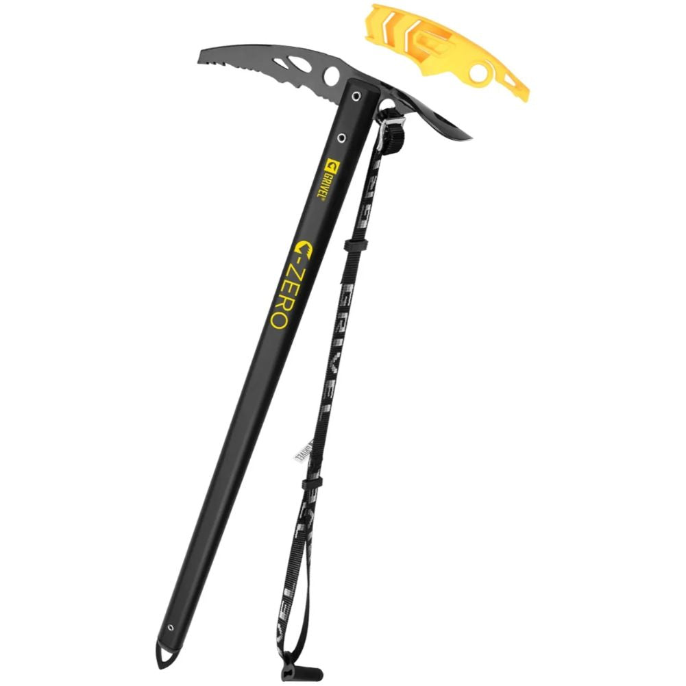 Grivel G Zero Ice Axe (with long leash) Black yellow off