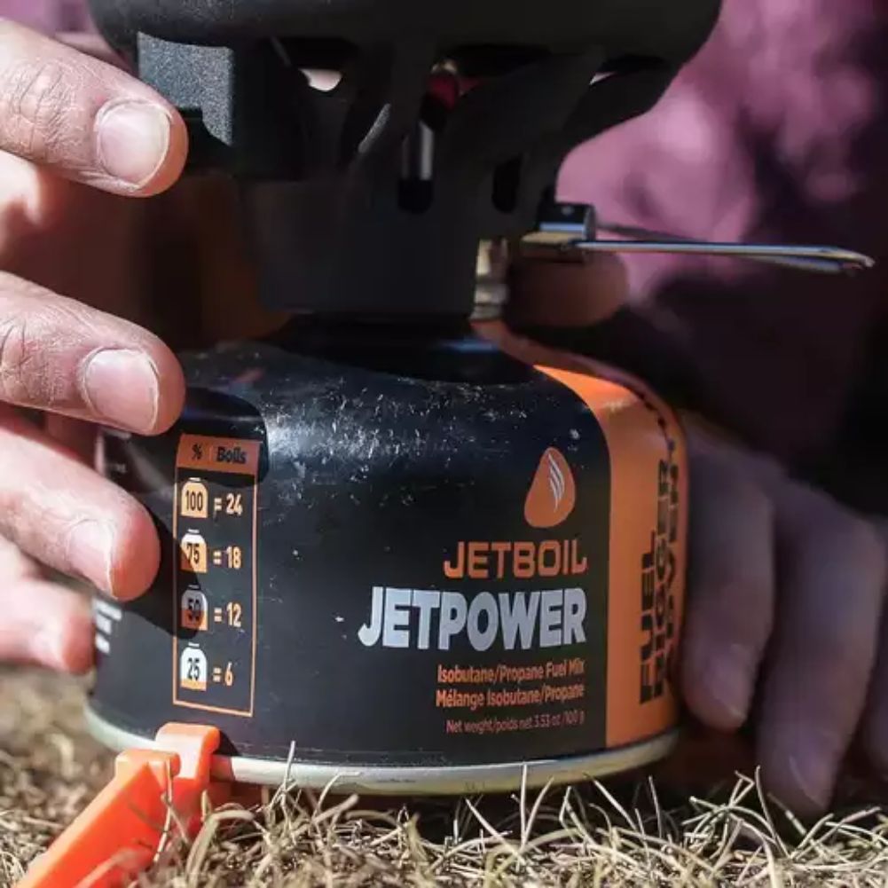 Jetboil JetPower Fuel 230g Gas Canister being used