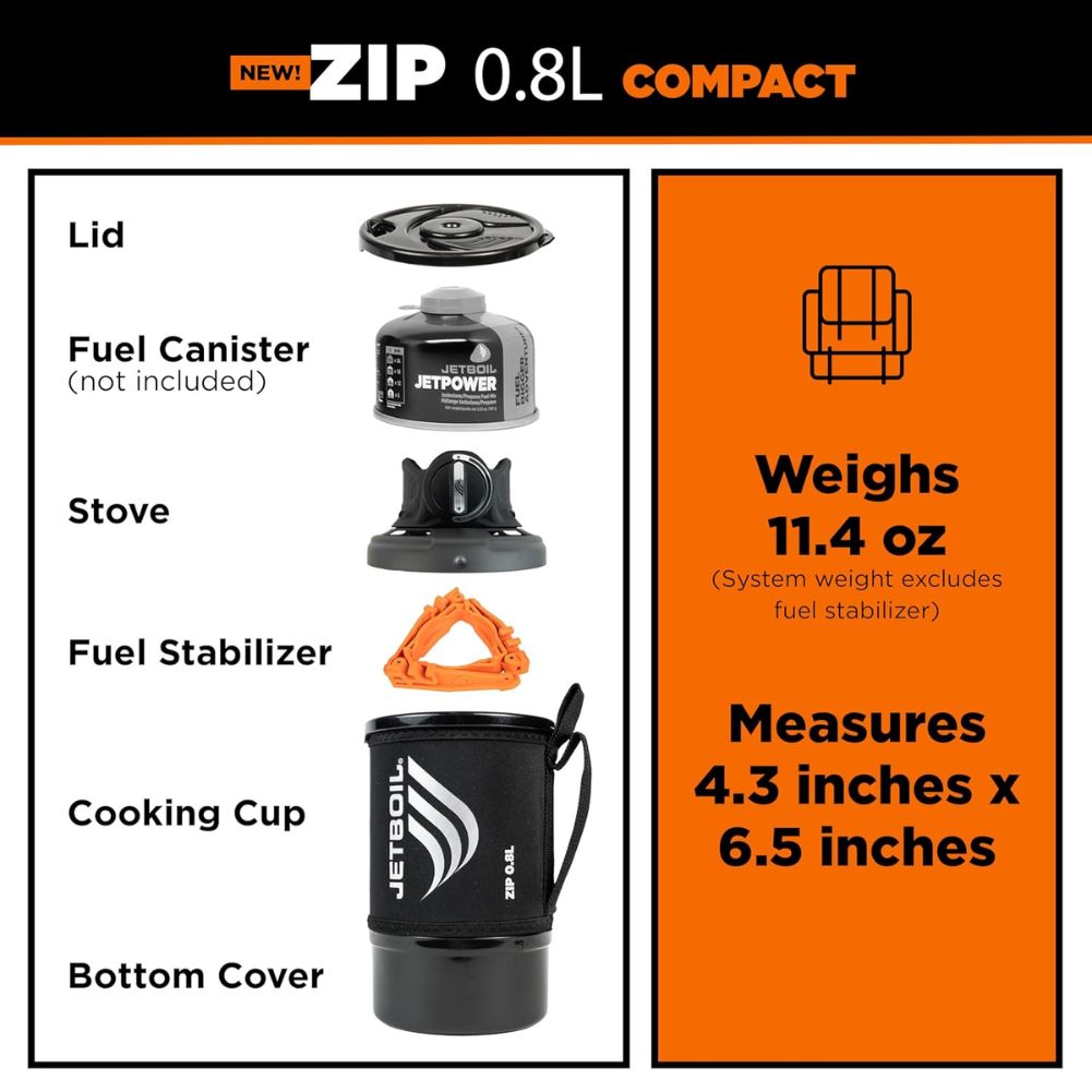 Jetboil Zip 0.8L Fast Boil Stove System (Carbon)