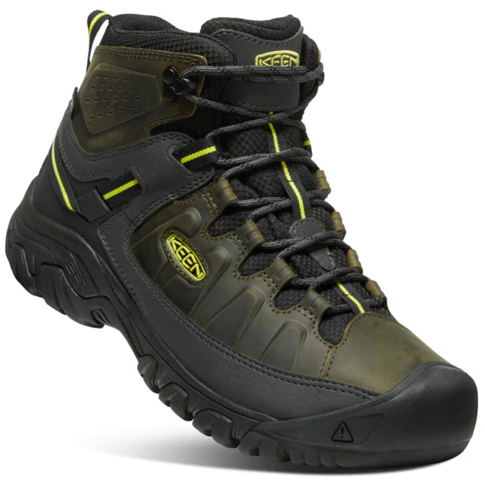 KEEN Men&#39;s Targhee III Waterproof Mid (Forest Night/Evening Primrose) heel up
