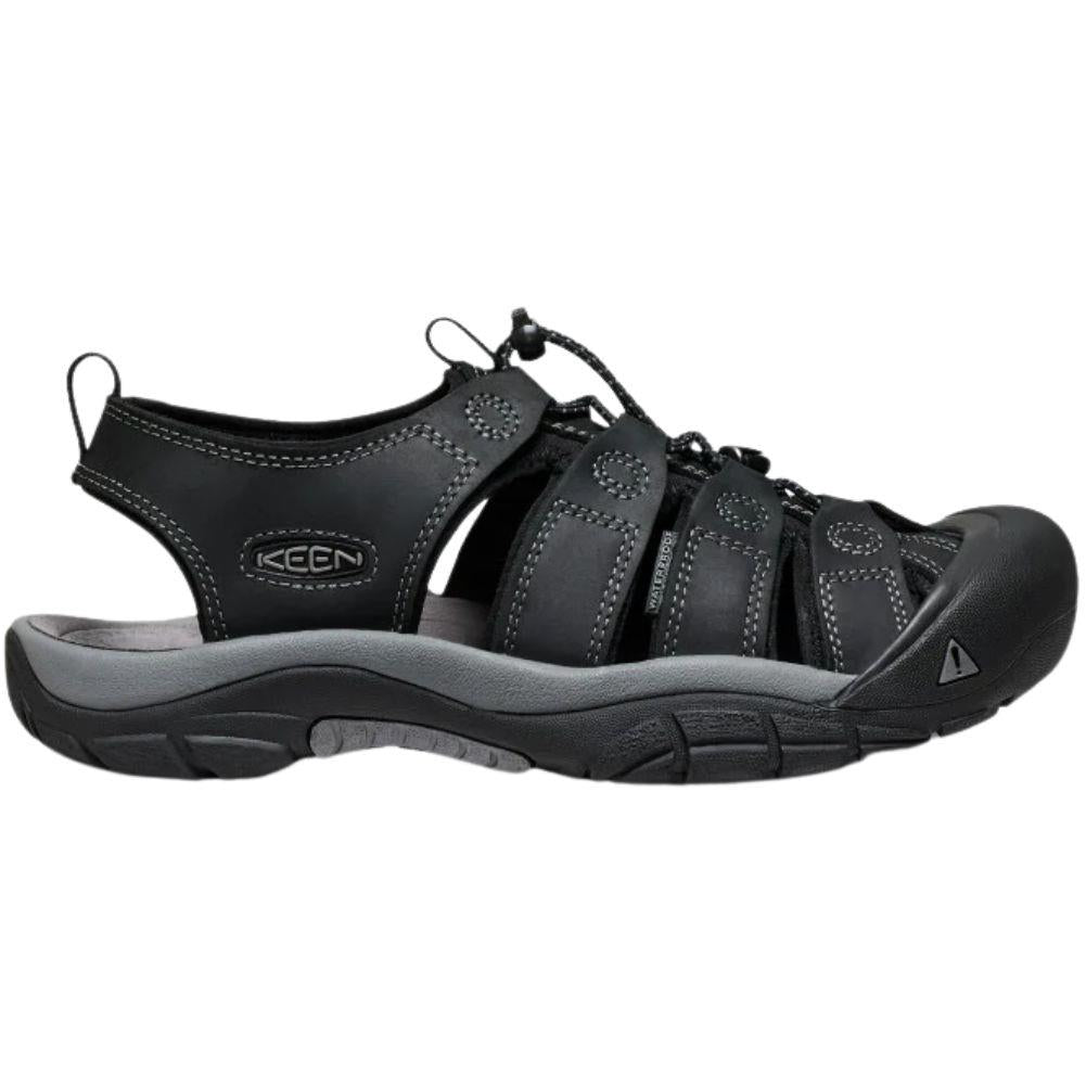 Keen Men's Newport Leather Sandal (Black/Steel Grey)