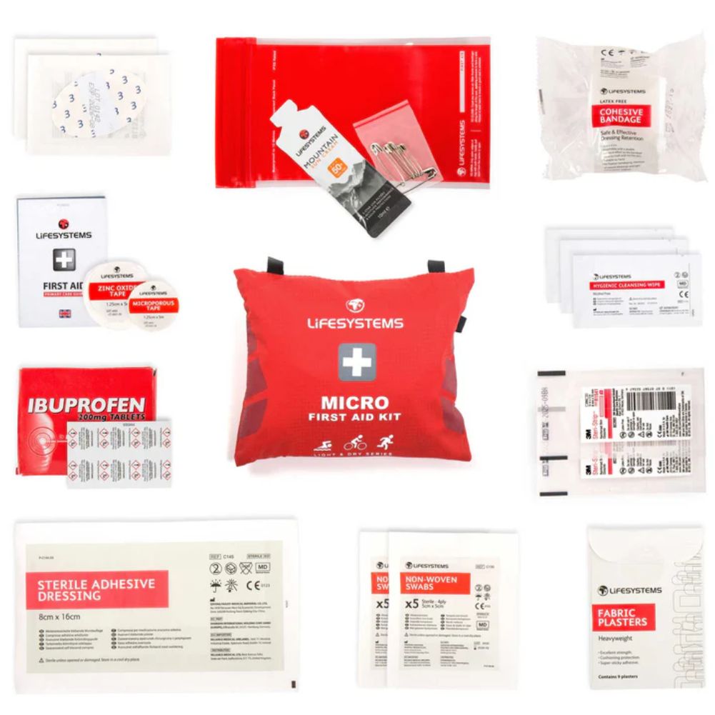 Lifesystems Light and Dry Micro First Aid Kit layout