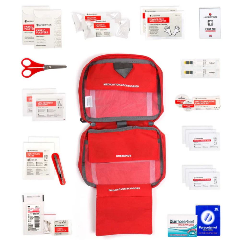 Lifesystems Traveller First Aid Kit laided out