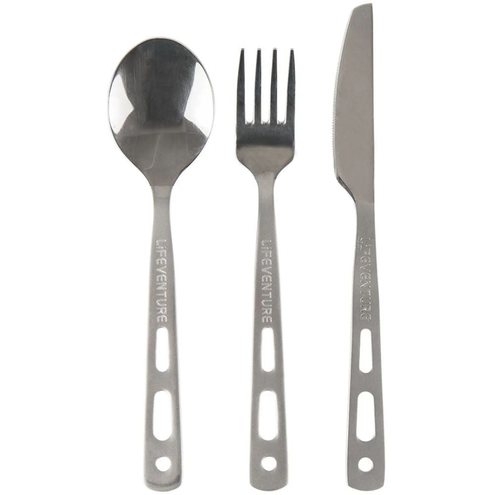 Lifeventure Camping Cutlery Set - Knife Fork & Spoon Set
