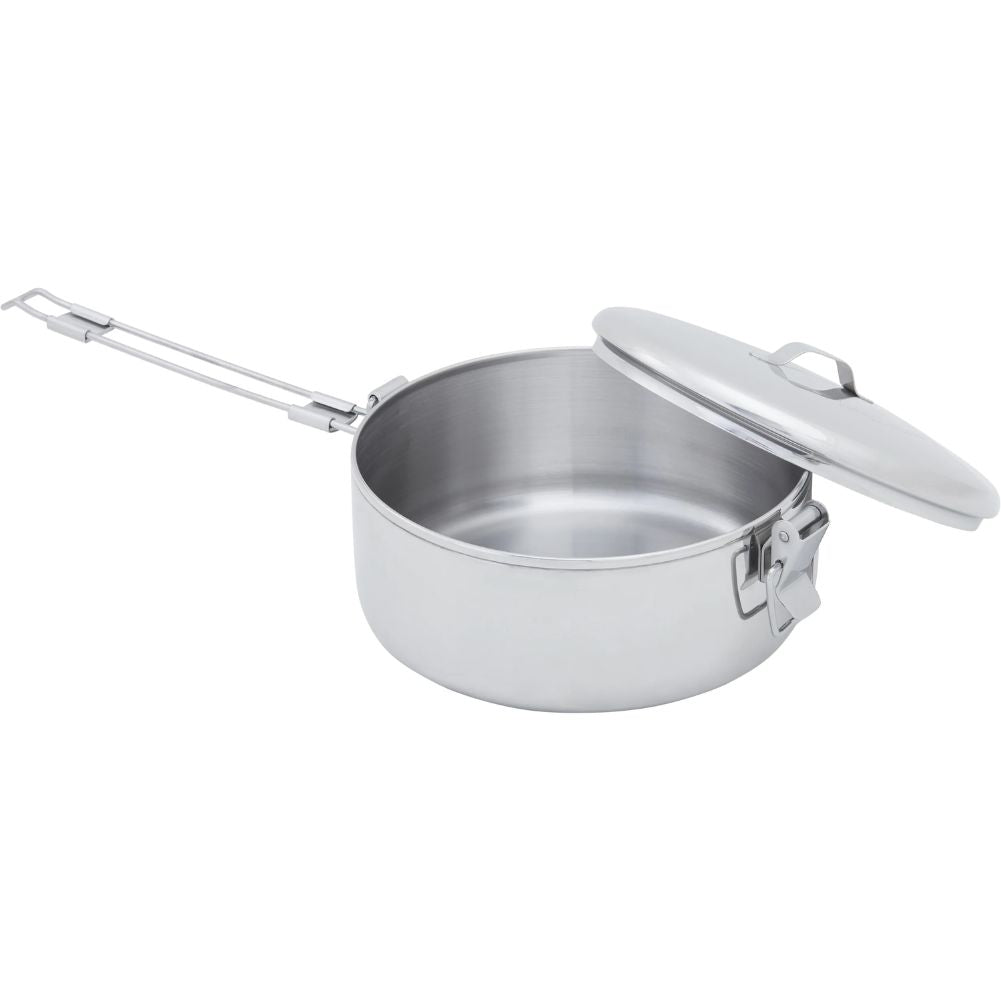 MSR Alpine Stowaway Stainless Steel Pot - 1.1 Litre lid angle handle out