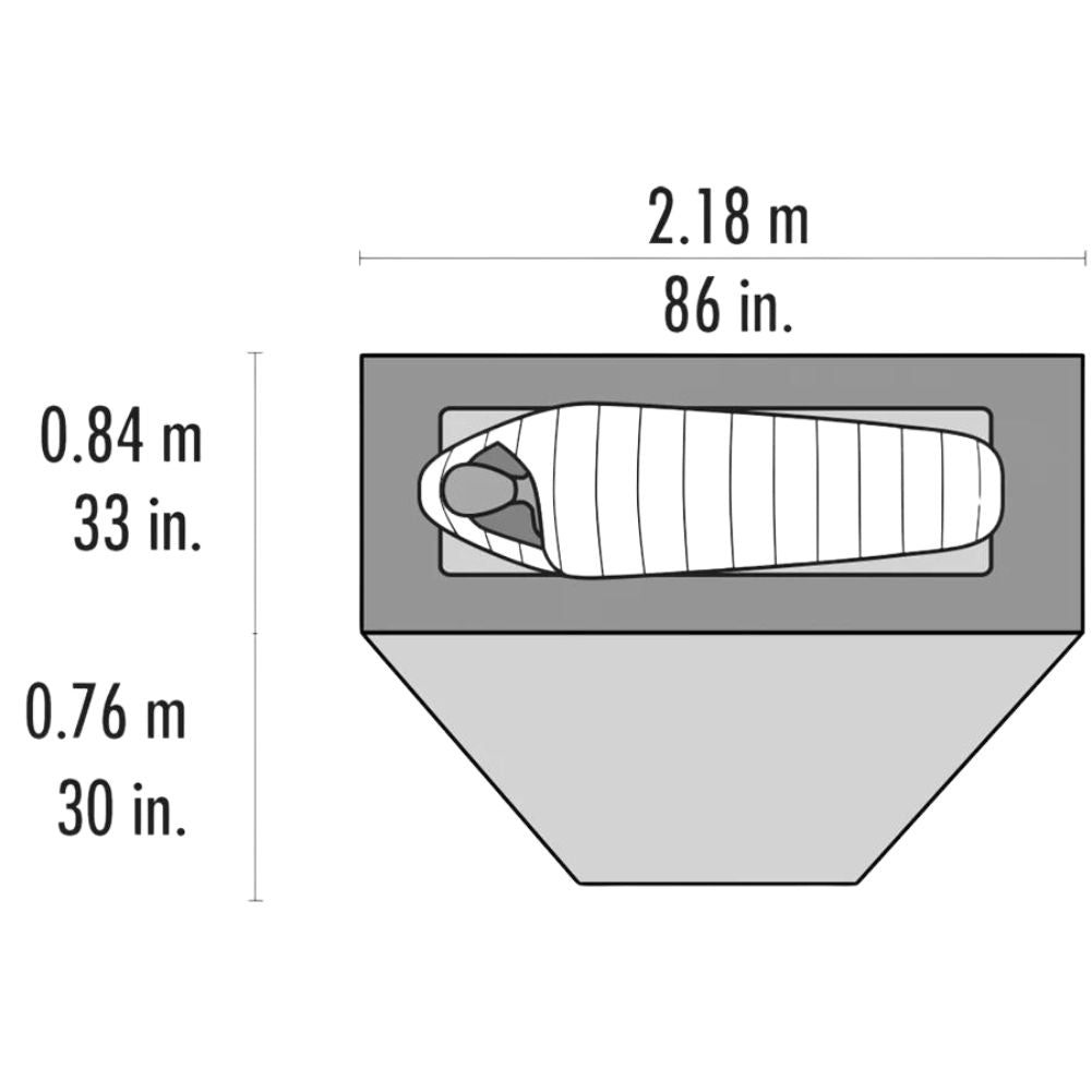 MSR Elixir 1 Tent - 1 Person Solo Tent (White) - Measurements