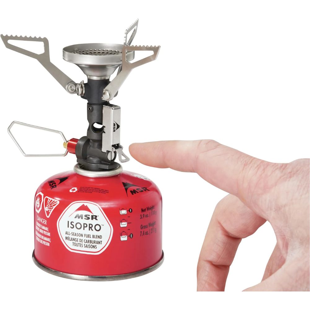 MSR Pocket Rocket Deluxe Camping Stove finger