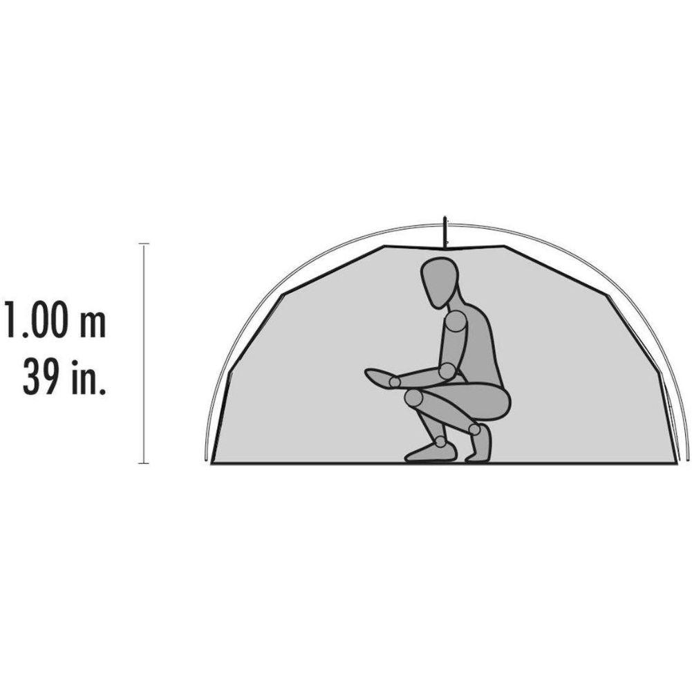 MSR Elixir 1 Tent - 1 Person Solo Tent (Green) measurements