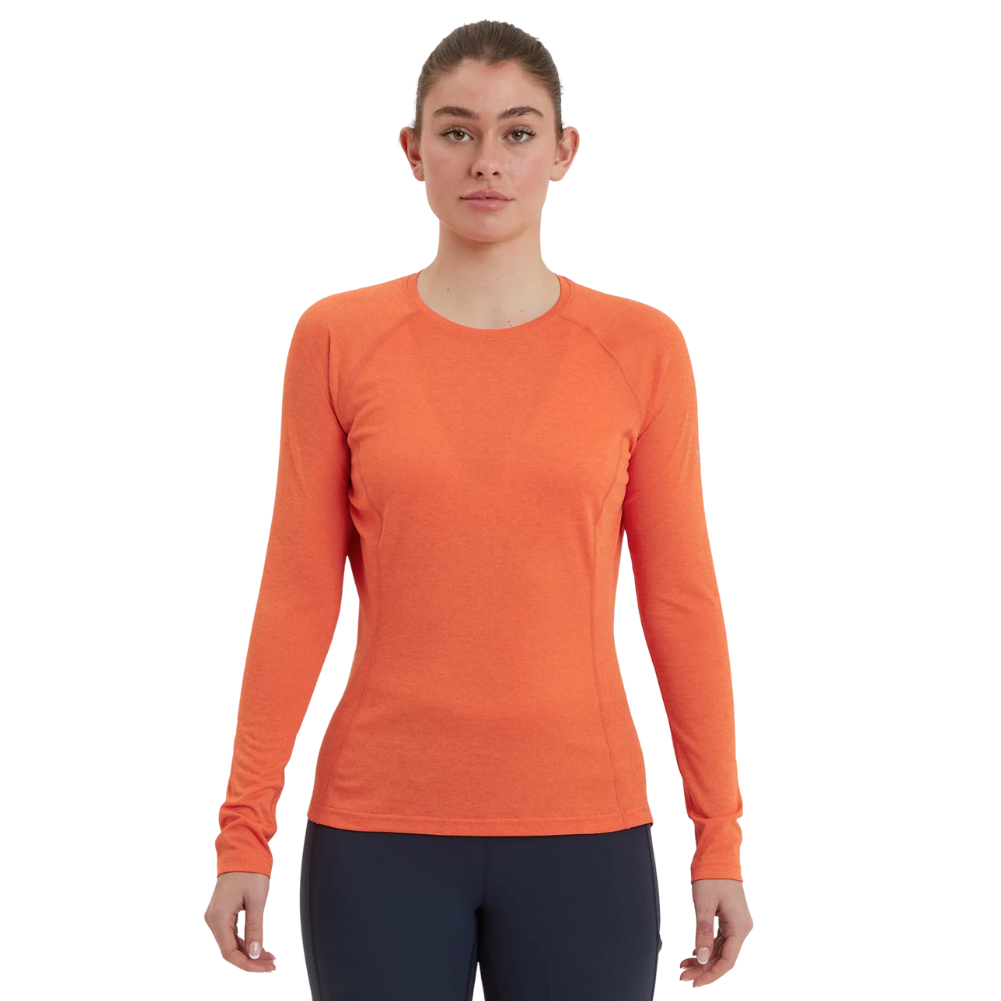 Montane Women's Dart Long Sleeve T-Shirt (Tigerlily) model front