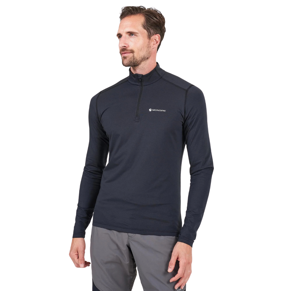 Montane Men's Dart Zip Neck T-Shirt (Black) angle