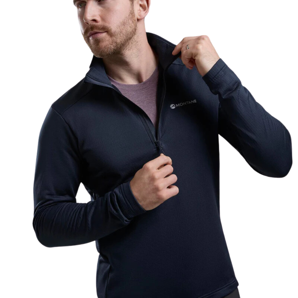 Montane Men's Protium Pull On Fleece (Eclipse Blue) unzipping