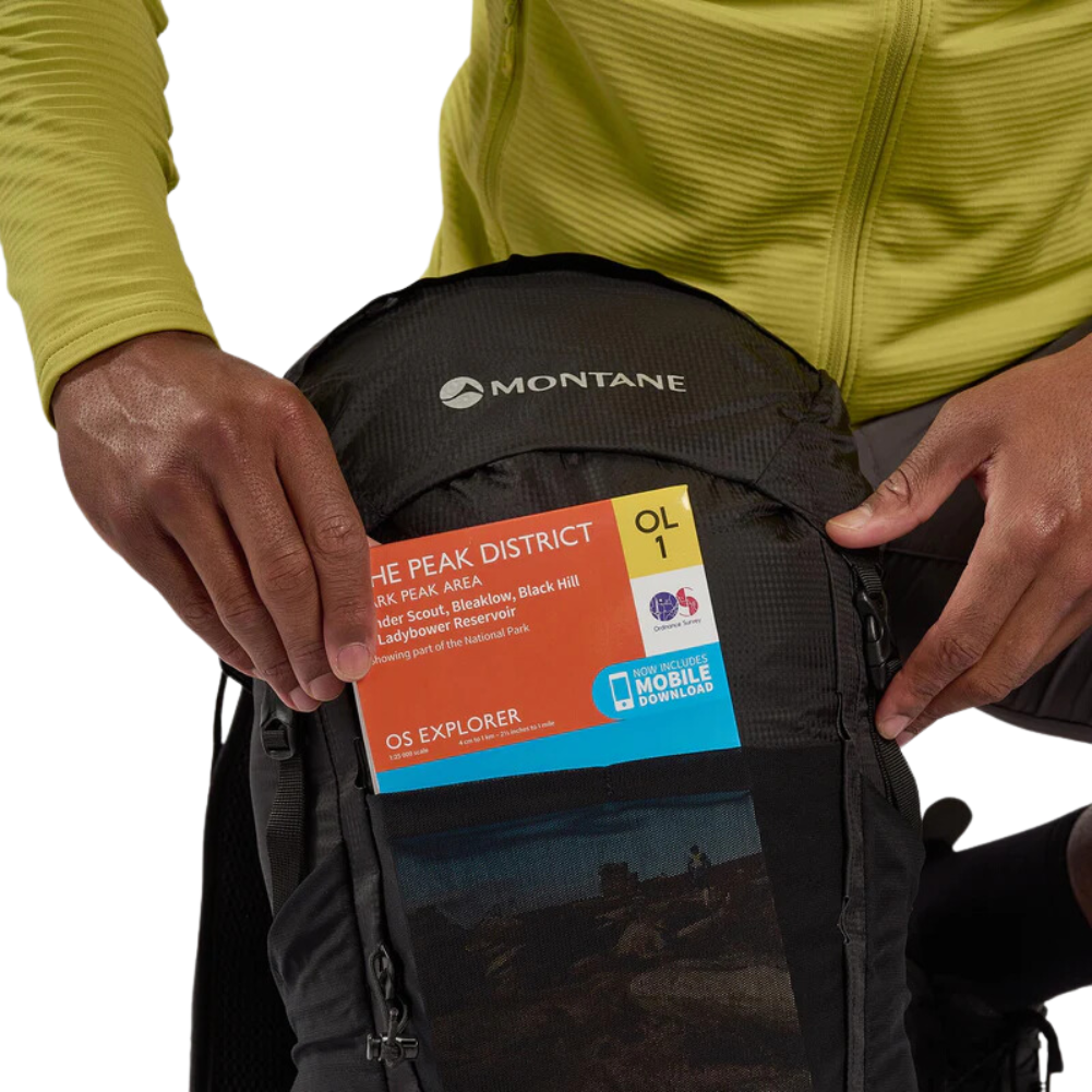 Montane Trailblazer 25L Backpack 2024 (Black) placing map