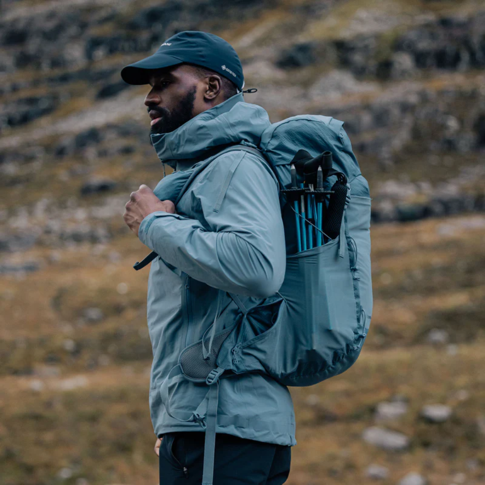 Montane Trailblazer 32L Backpack 2024 (Stone Blue) out in the wild