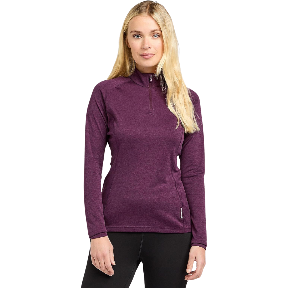 Montane Women's Dart Zip Neck Long Sleeve T-Shirt (Saskatoon Berry) full view