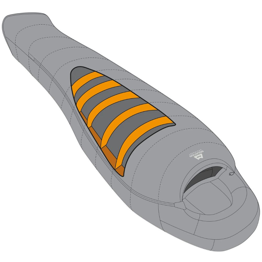 Mountain Equipment Helium 400 Long Down Sleeping Bag (Majolica Blue) diagram