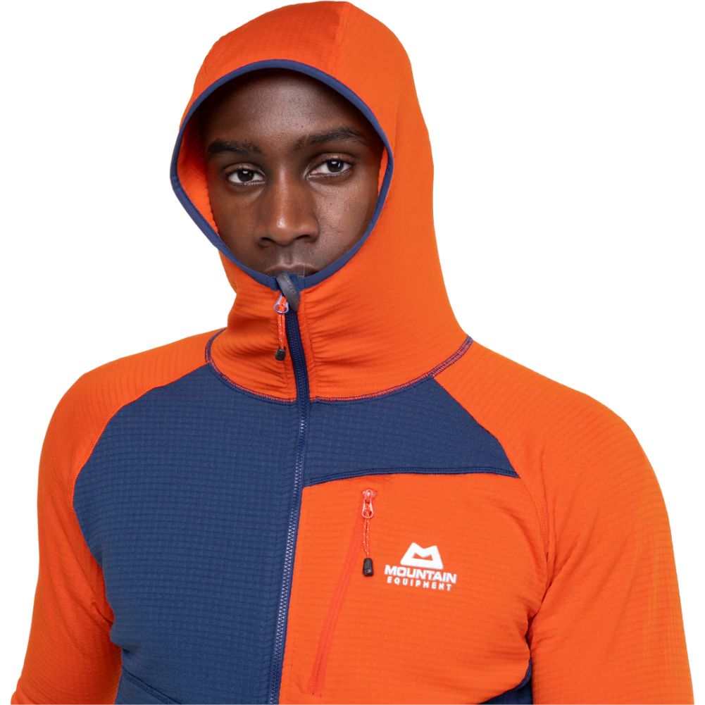 Mountain Equipment Men's Eclipse Hooded Jacket (Medieval/Cardinal) hood up