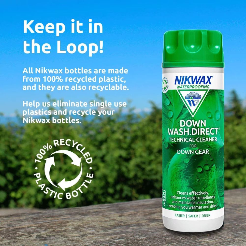 Nikwax Down Wash.Direct 300 Ml – PFC-vrij Wasmiddel Voor Donsjassen En Slaapzakken, Herstelt Het Watervasthoudend Vermogen