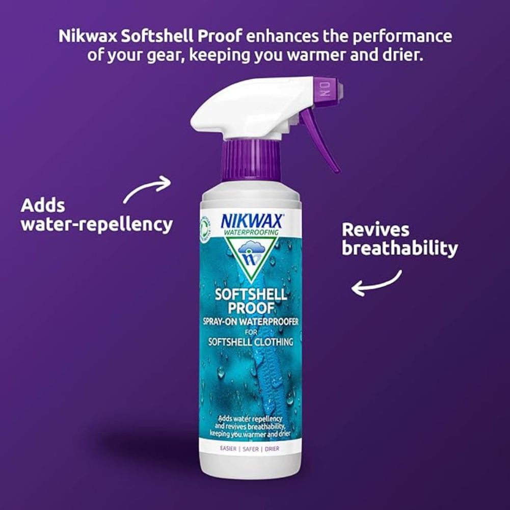 Nikwax Softshell Proof 300ml Spray-On what it does