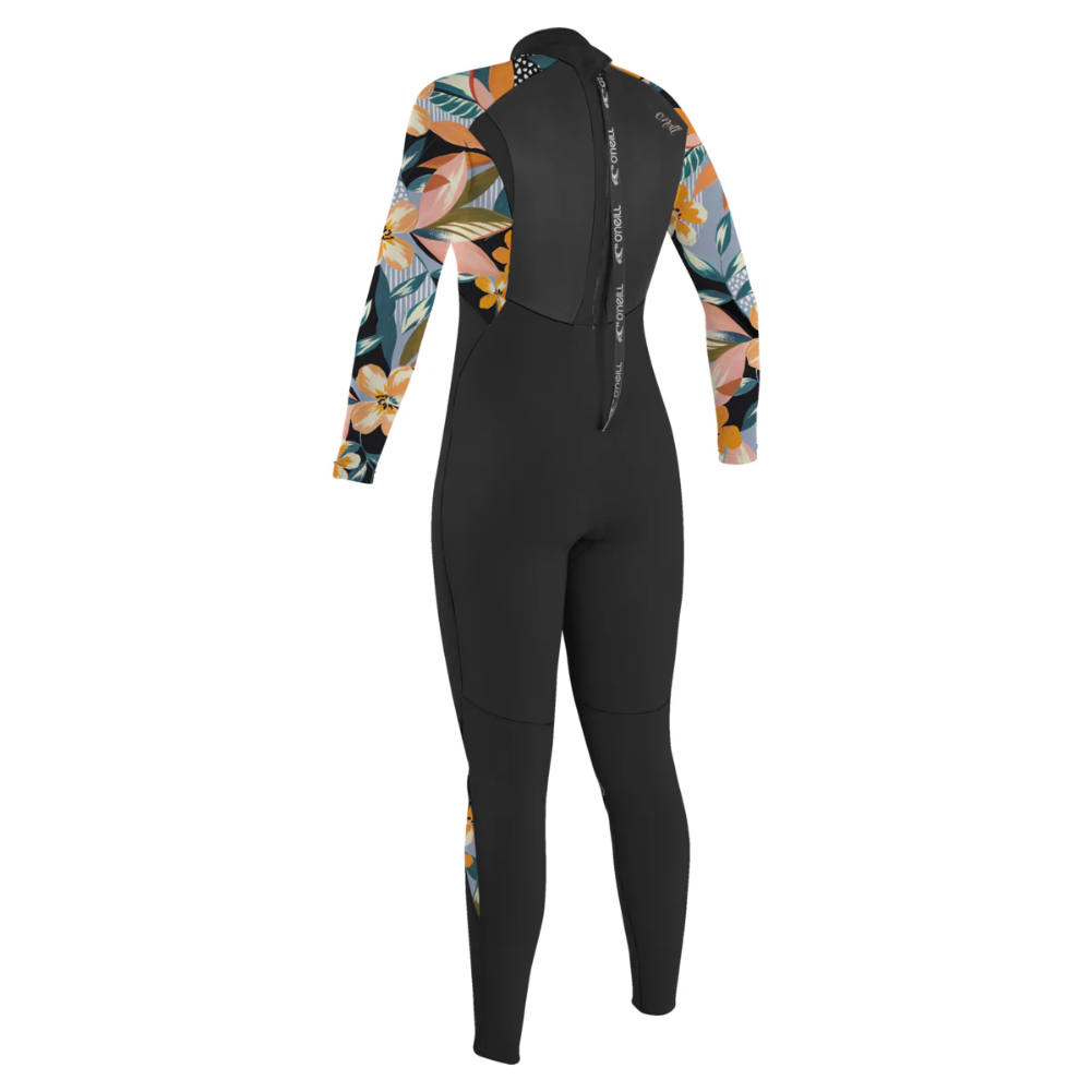 O'Neill Women Epic 4/3mm Back Zip Full Wetsuit (Black/Demiflora) back