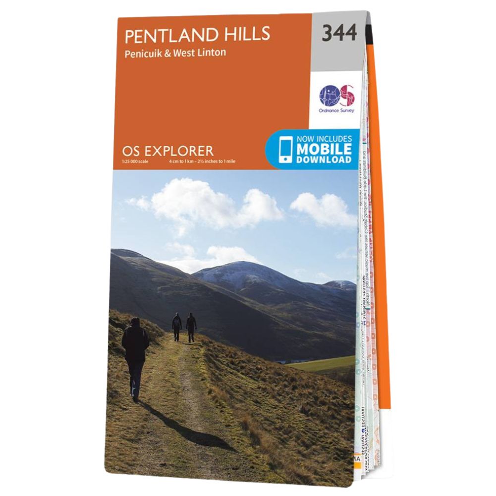 Ordnance Survey Explorer Map 344 Pentland Hills Open