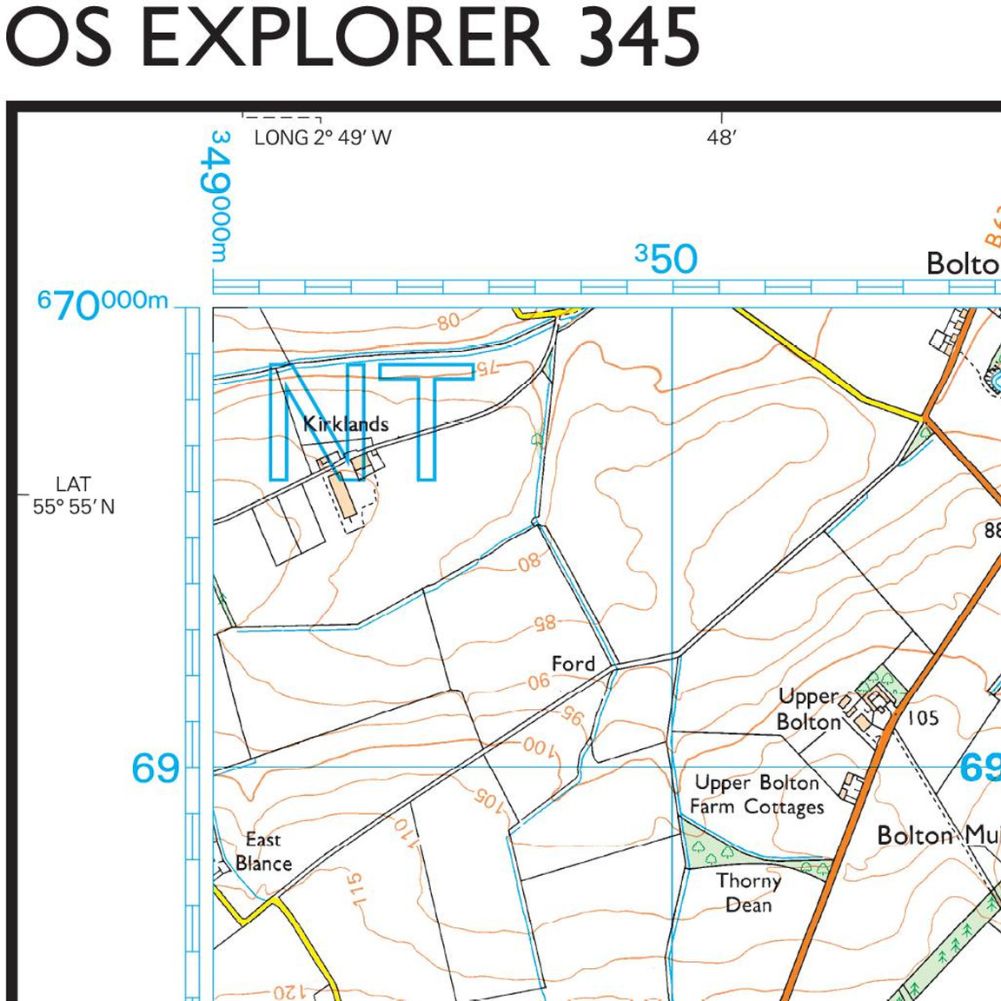 Ordnance Survey Explorer Map 345 Lammermuir Hills