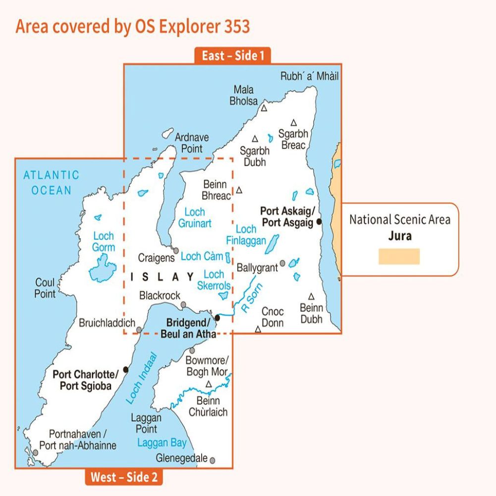 Ordnance Survey Explorer Map 353 Islay North Close