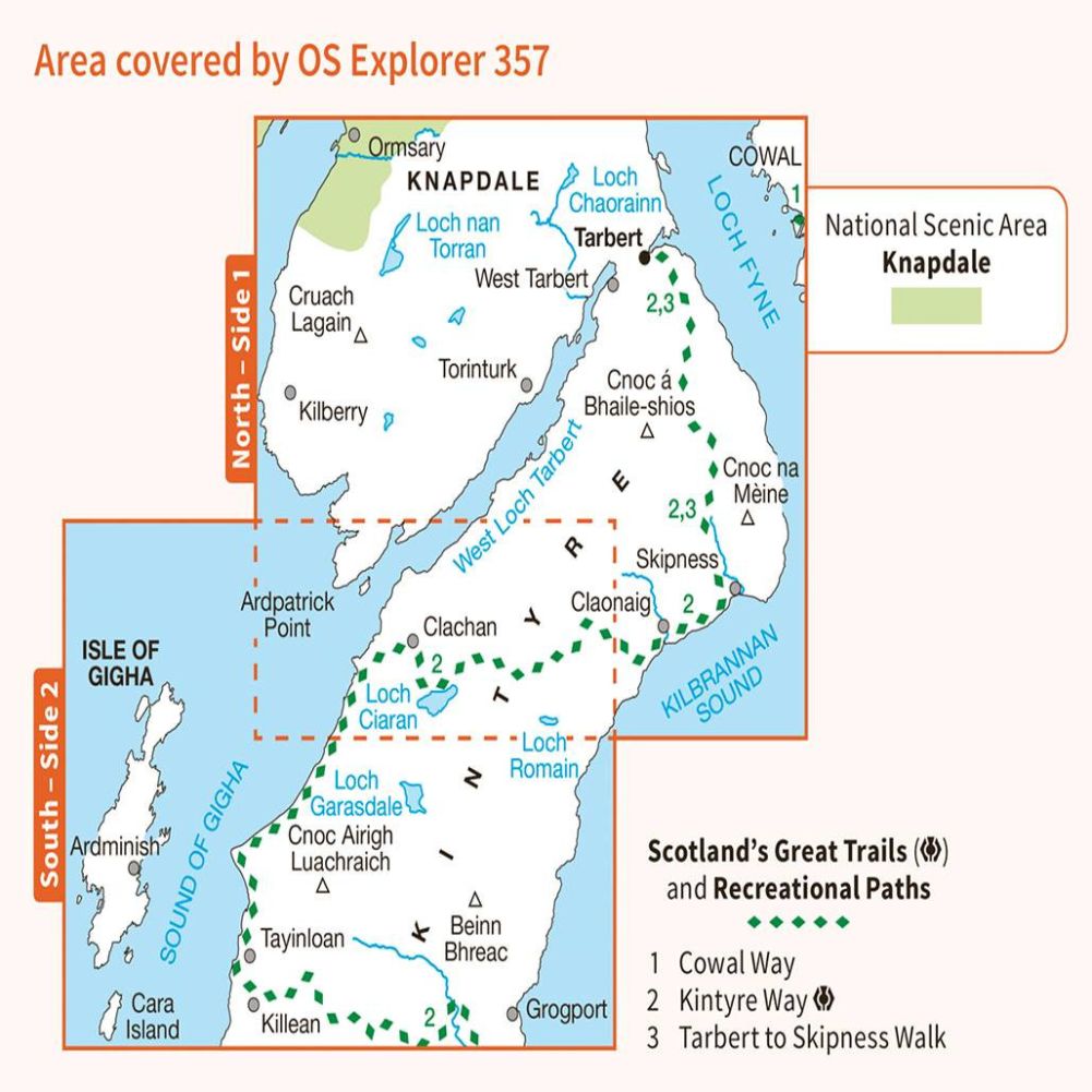 Ordnance Survey Explorer Map 358 Lochgilphead & Knapdale North Area