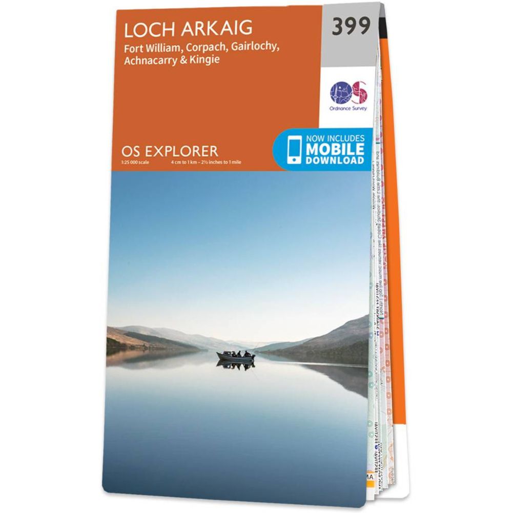 Ordnance Survey Explorer Map 399 Loch Arkaig angle