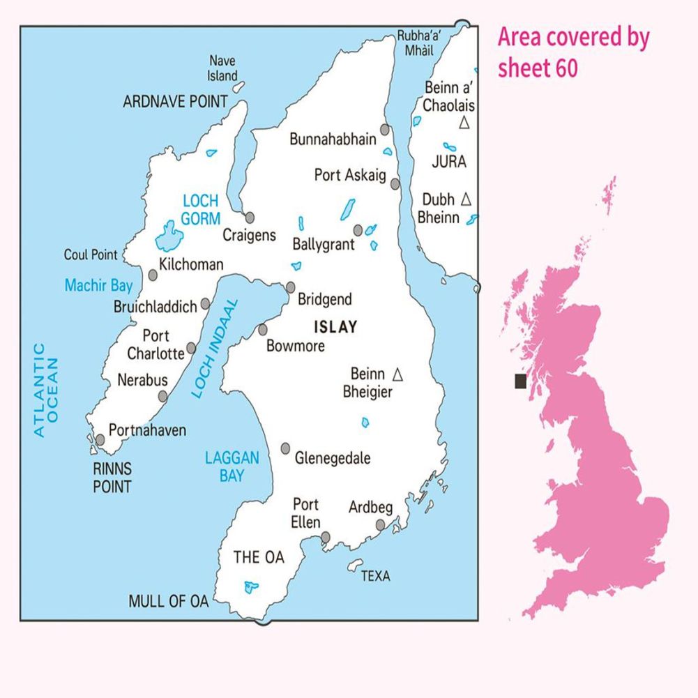 Ordnance Survey Landranger Map 60 Islay