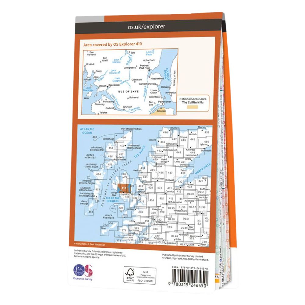 Ordnance Survey Explorer Map 410 Skye Back