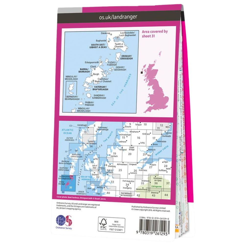 Ordnance Survey Landranger Map 31 Barra & South Uist Back