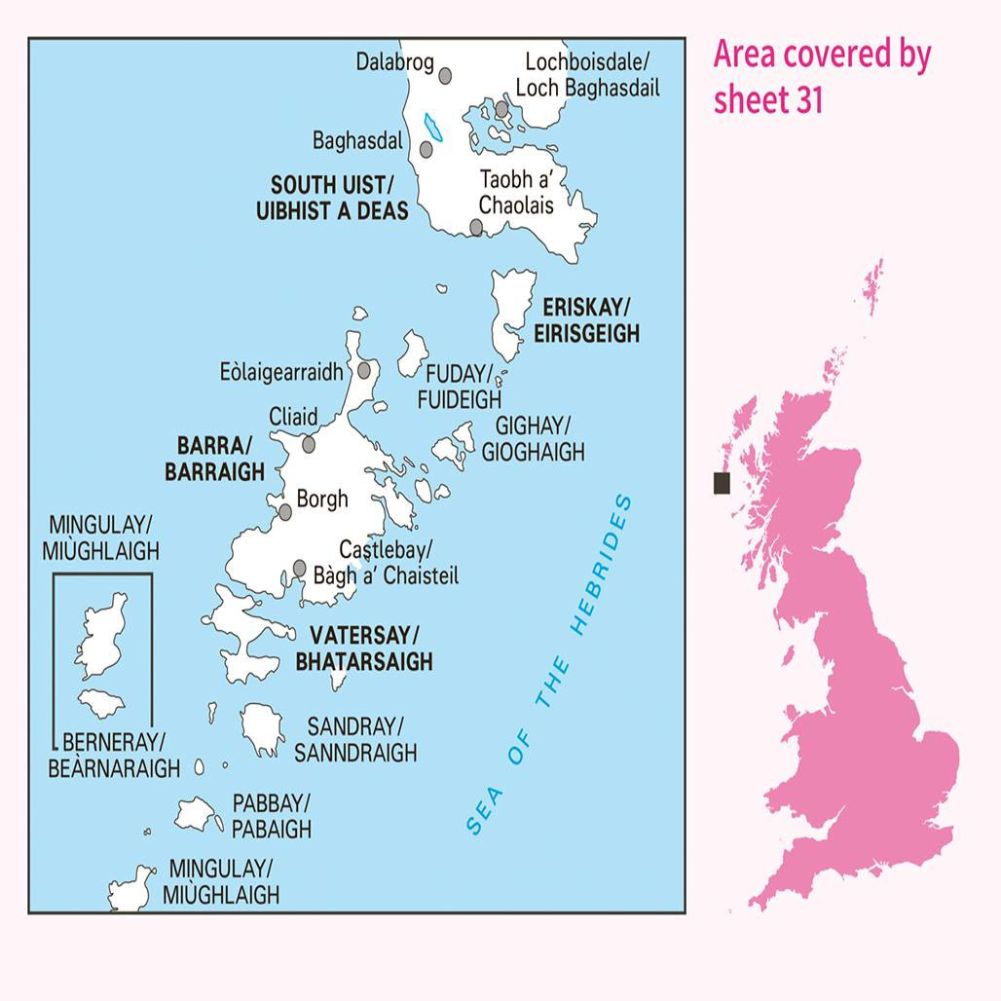 Ordnance Survey Landranger Map 31 Barra & South Uist Close