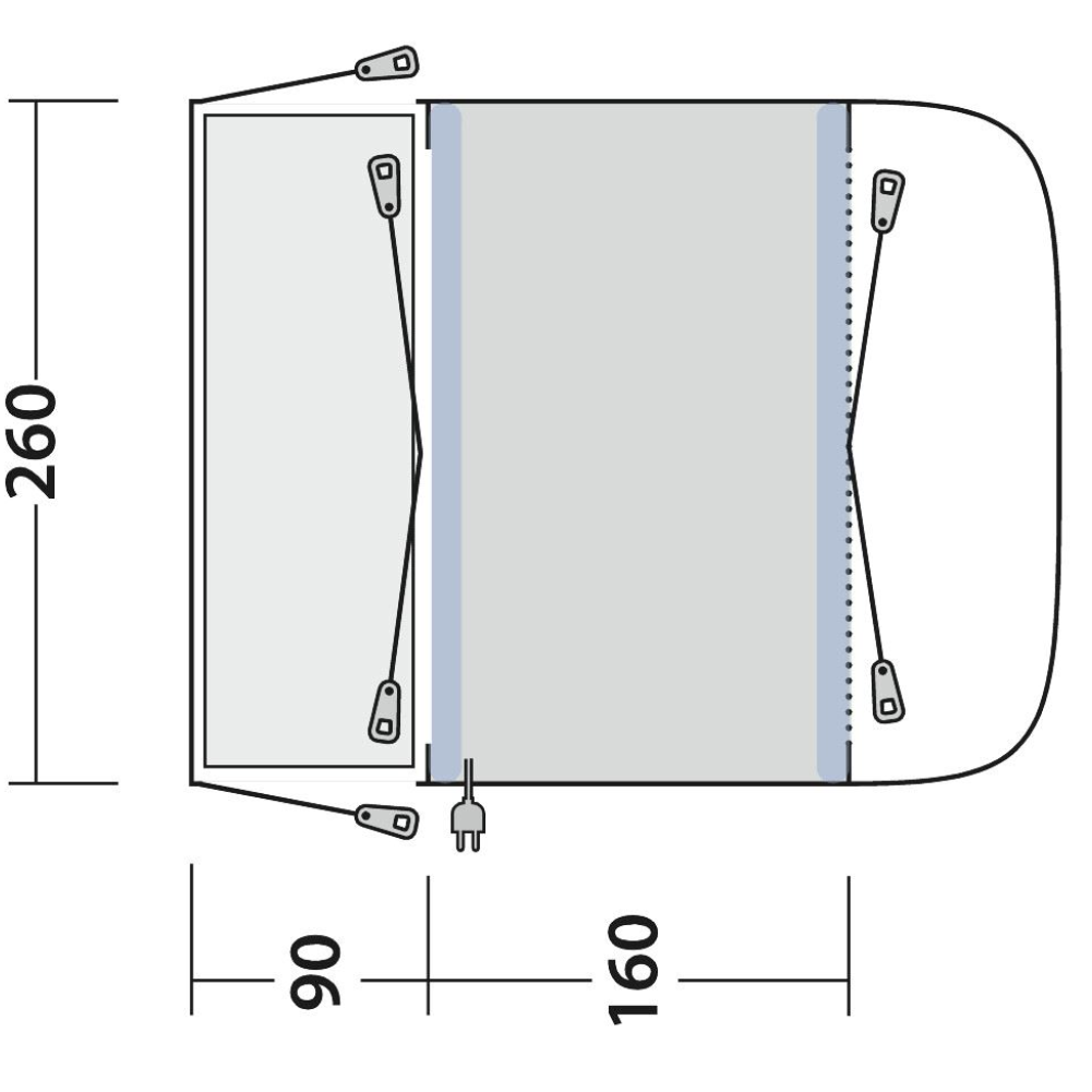 Outwell Newburg 160 Air Drive Away Inflatable Awning other measurements