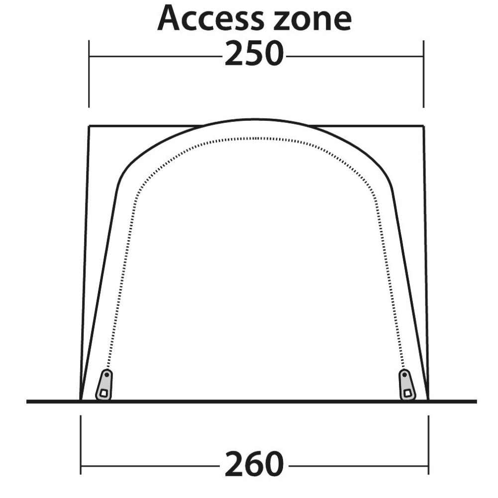 Outwell Newburg 160 Air Drive Away Inflatable Awning access zone