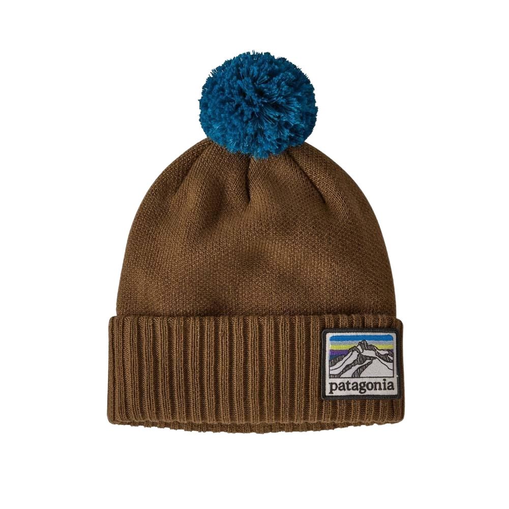 Patagonia Powder Town Beanie (Line Logo Ridge: Mulch Brown)
