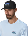 Patagonia P-6 Logo Trucker Hat (Black) model front