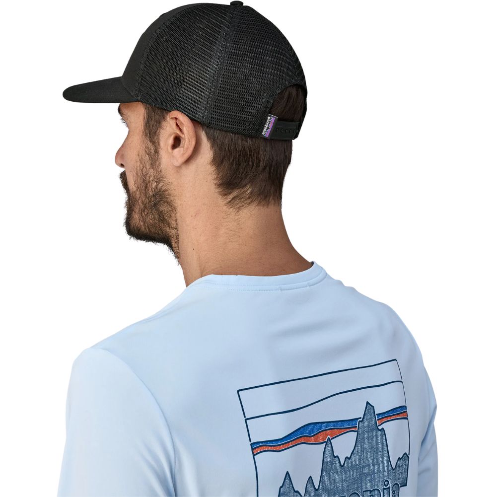 Patagonia P-6 Logo Trucker Hat (Black) model back