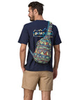 Patagonia Atom Sling Bag 8L (High Hopes Geo: Forge Grey) - On Model Back 
