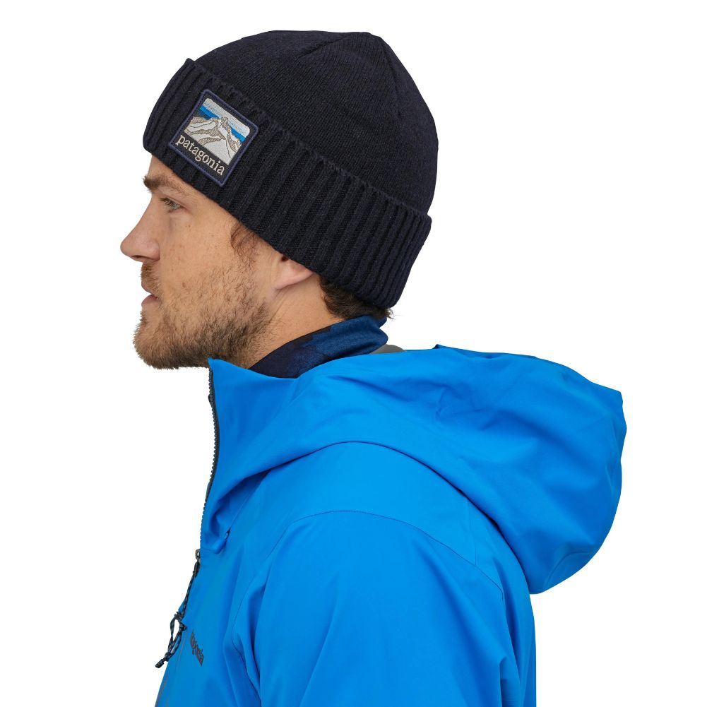 Patagonia Brodeo Beanie (Line Logo Ridge/Classic Navy) - Side 