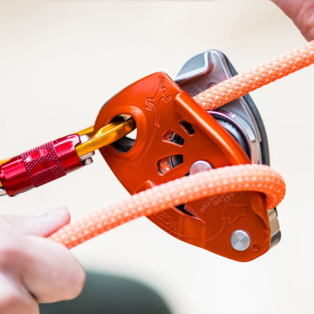 Petzl Grigri Belay Device (Red) being used
