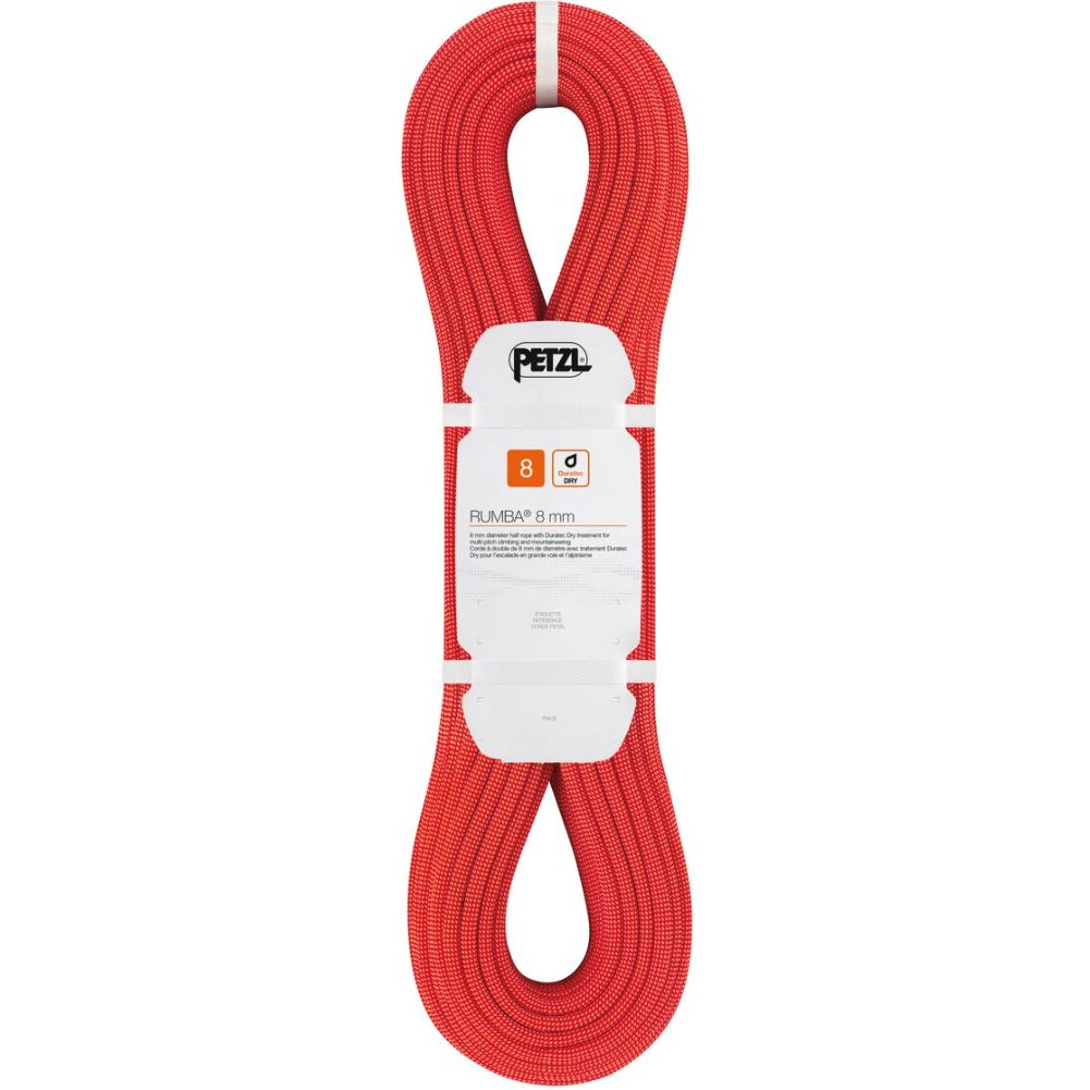 Petzl Rumba Duratec Dry Climbing Rope - 8mm x 50m (Half Rope) redd