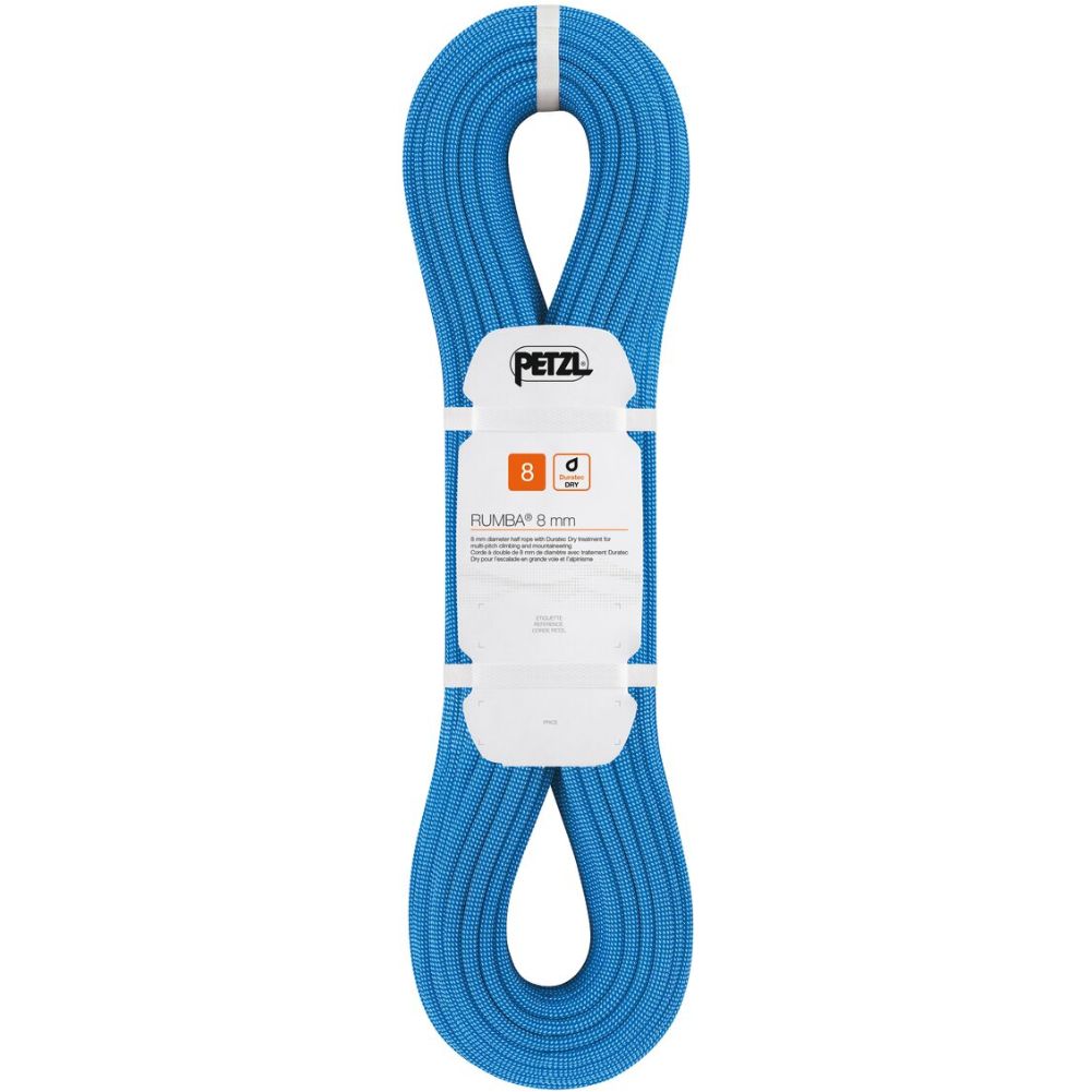 Petzl Rumba Duratec Dry Climbing Rope - 8mm x 60m (Half Rope) blue