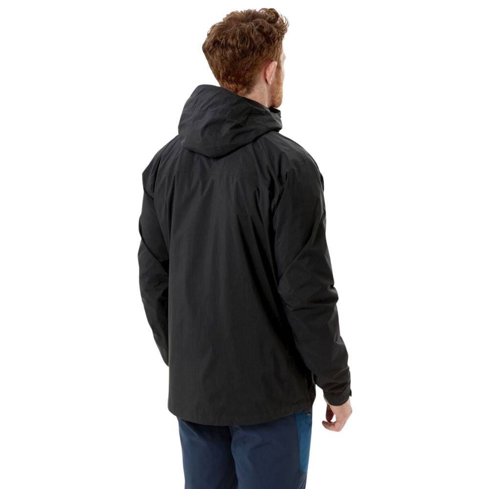 Rab Men's Downpour Plus 2.0 Waterproof Jacket (Black) man looking away