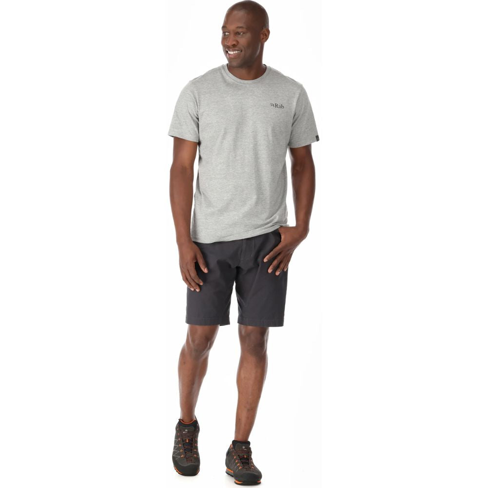 Rab Men's Stance Mountain Peak Tee (Grey Marl) full body